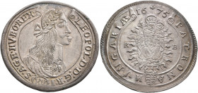 AUSTRIA. Holy Roman Empire. Leopold I, Emperor, 1658-1705. 15 Kreuzer 1675 (Silver, 32 mm, 6.24 g, 12 h), Kremnitz. LEOPOLD D G R S A GE HV BO REX on ...