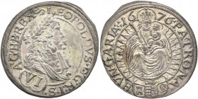 AUSTRIA. Holy Roman Empire. Leopold I, Emperor, 1658-1705. 6 Kreuzer 1676 (Silver, 26 mm, 3.30 g, 12 h), Pressburg / Bratislava. LEOPOLDVS D G R I S A...