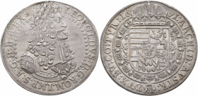 AUSTRIA. Holy Roman Empire. Leopold I, Emperor, 1658-1705. Taler 1691 (Silver, 42 mm, 28.55 g, 12 h), Hall. LEOPOLDVS D G ROM IMP S A G H B REX Cuiras...