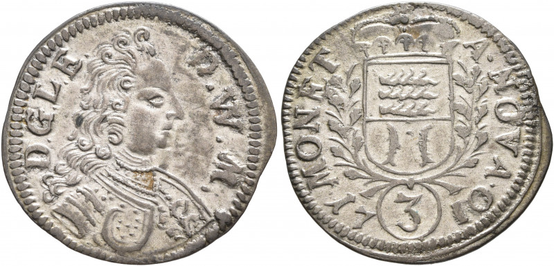 GERMANY. Württemberg-Mömpelgard. Leopold Eberhard, 1699-1723. 3 Kreuzer 1710 (Si...