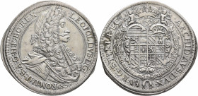 AUSTRIA. Holy Roman Empire. Leopold I, Emperor, 1658-1705. Taler 1698 (Silver, 44 mm, 28.56 g, 12 h), Graz. LEOPOLDVS D G ROM IMP S A G H ET BO REX Cu...