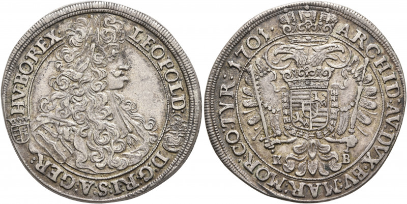 AUSTRIA. Holy Roman Empire. Leopold I, Emperor, 1658-1705. Halbtaler 1701 (Silve...