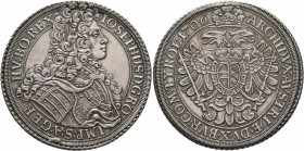 AUSTRIA. Holy Roman Empire. Josef I, Emperor, 1705-1711. Taler 1706 (Silver, 44 mm, 28.67 g, 12 h), Vienna. IOSEPHUS D G RO IMP S A GER HV BO REX Laur...