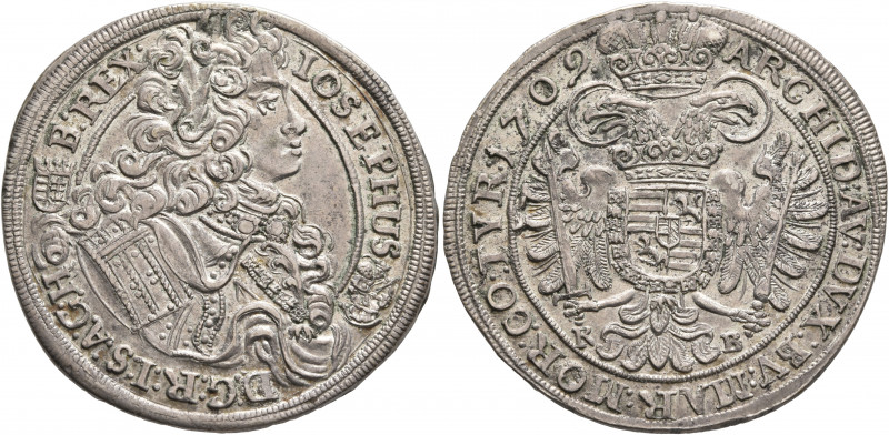 AUSTRIA. Holy Roman Empire. Josef I, Emperor, 1705-1711. Halbtaler 1709 (Silver,...