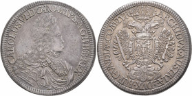 AUSTRIA. Holy Roman Empire. Karl VI, Emperor, 1711-1740. Doppeltaler (Silver, 47 mm, 57.27 g, 12 h), Hall. CAROLVS VI D G RO IMP S A G H B REX Laureat...