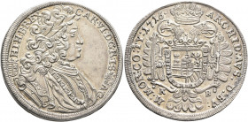 AUSTRIA. Holy Roman Empire. Karl VI, Emperor, 1711-1740. Halbtaler 1716 (Silver, 34 mm, 14.62 g, 12 h), Kremnitz CAR VI D G R I S A G HI H B REX Laure...