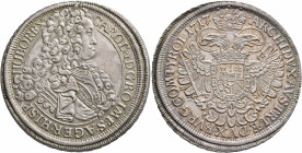 AUSTRIA. Holy Roman Empire. Karl VI, Emperor, 1711-1740. Taler 1717 (Silver, 44 mm, 28.12 g, 1 h), Vienna. CAROL VI D G RO IMP S A GER HISP HU BO REX ...