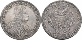 AUSTRIA. Holy Roman Empire. Karl VI, Emperor, 1711-1740. Taler 1718 (Silver, 43 mm, 28.73 g, 12 h), Hall. CAROLUS VI D G ROM IMP S A G HI HU B REX Lau...