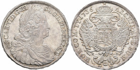 AUSTRIA. Holy Roman Empire. Karl VI, Emperor, 1711-1740. Taler 1736 (Silver, 41 mm, 28.83 g, 12 h), Kremnitz CAR VI D G R I S A G HI H B REX Laureate ...