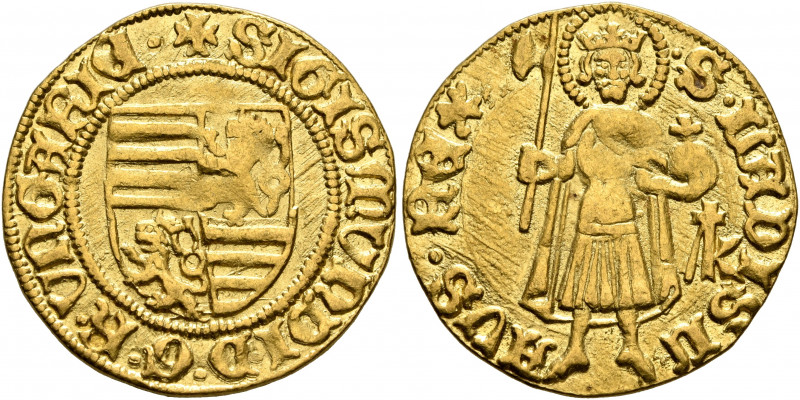 HUNGARY. Sigismund, 1387-1437. Goldgulden (Gold, 21 mm, 3.53 g, 10 h), Buda. ✠SI...