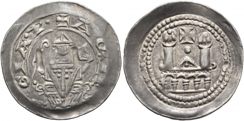 ITALY. Aquileia. Pellegrino II, 1195-1204. Denaro (Silver, 21 mm, 1.15 g, 12 h)....