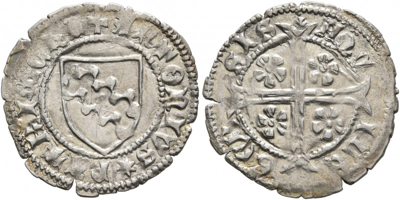 ITALY. Aquileia. Antonio I Gaetani, patriarch, 1394-1402. Denaro (Silver, 18 mm,...