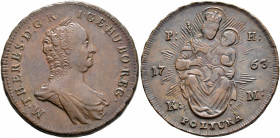 AUSTRIA. Holy Roman Empire. Maria Theresia, Empress, 1740-1780. Poltura 1763 (Copper, 30 mm, 16.47 g, 1 h), Kremnitz M THERES D G R I GE HU BO REG Dia...