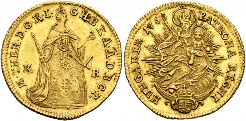 AUSTRIA. Holy Roman Empire. Maria Theresia, Empress, 1740-1780. Dukat 1765 (Gold...