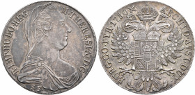 AUSTRIA. Holy Roman Empire. Maria Theresia, Empress, 1740-1780. Konventionstaler 1780 (Silver, 40 mm, 28.05 g), Günzburg. M THERESIA D G R IMP HU BO R...