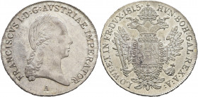 AUSTRIA. Kaisertum Österreich. Franz I, 1806-1835. 1/2 Konventionstaler 1815 (Silver, 36 mm, 14.00 g, 12 h), Vienna. FRANCISCVS I D G AVSTRIAE IMPERAT...