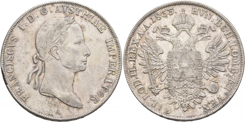 AUSTRIA. Kaisertum Österreich. Franz I, 1806-1835. Konventionstaler 1833 (Silver...
