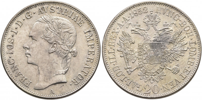 AUSTRIA. Kaisertum Österreich-Ungarn. Franz Josef I, 1867-1916. 20 Kreuzer 1852 ...