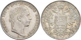 AUSTRIA. Kaisertum Österreich-Ungarn. Franz Josef I, 1867-1916. Gulden 1853 (Silver, 30 mm, 13.05 g, 12 h), Vienna FRANC IOS I D G AVSTRIAE IMPERATOR ...