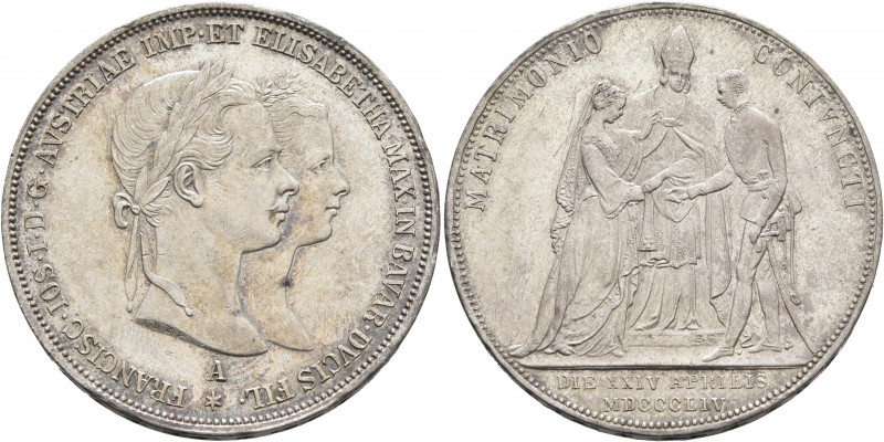 AUSTRIA. Kaisertum Österreich-Ungarn. Franz Josef I, 1867-1916. 2 Gulden 1854 (S...