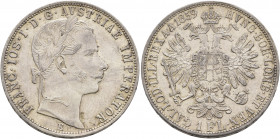 AUSTRIA. Kaisertum Österreich-Ungarn. Franz Josef I, 1867-1916. Gulden 1859 (Silver, 29 mm, 12.38 g, 12 h), Karlsburg. FRANC IOS I D G AVSTRIAE IMPERA...