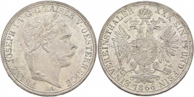 AUSTRIA. Kaisertum Österreich-Ungarn. Franz Josef I, 1867-1916. Vereinstaler 1866 (Silver, 33 mm, 18.51 g, 12 h), Vienna. FRANZ JOSEPH I V G G KAISER ...