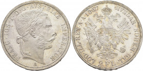 AUSTRIA. Kaisertum Österreich-Ungarn. Franz Josef I -1916. 2 Gulden 1867 (Silver, 36 mm, 24.76 g, 12 h), Vienna, 1867. FRANC IOS I D G AVSTRIAE IMPERA...