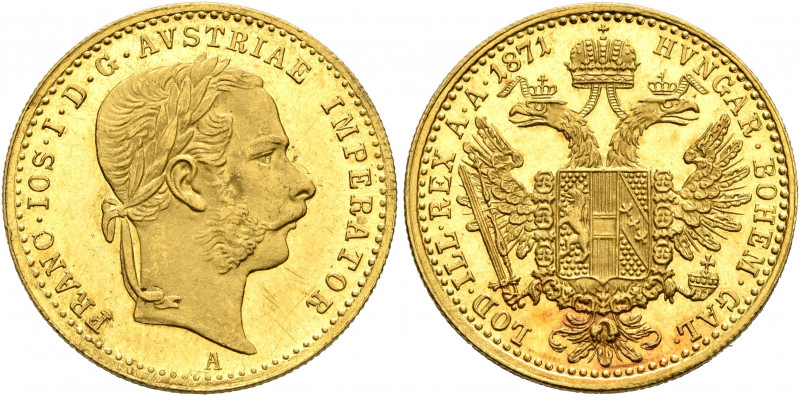 AUSTRIA. Kaisertum Österreich-Ungarn. Franz Josef I, 1867-1916. Dukat 1871 (Gold...