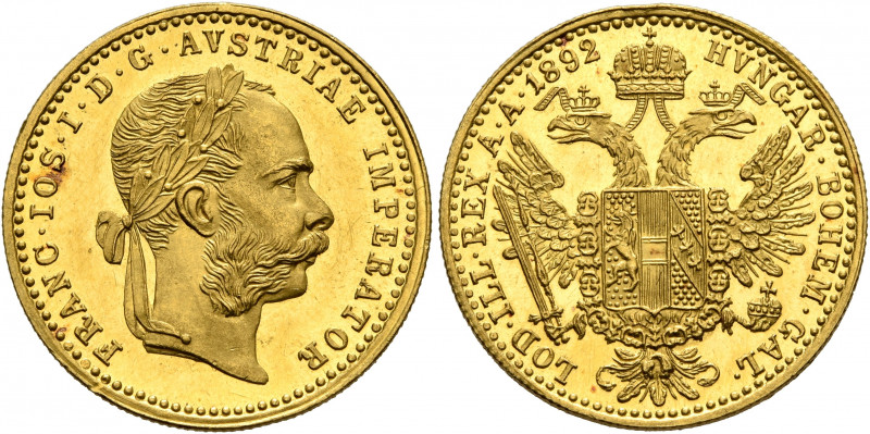 AUSTRIA. Kaisertum Österreich-Ungarn. Franz Josef I, 1867-1916. Dukat 1892 (Gold...