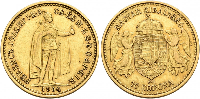 AUSTRIA. Kaisertum Österreich-Ungarn. Franz Josef I, 1867-1916. 10 Korona 1904 (...