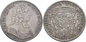 AUSTRIA. Salzburg, Erzbistum. Franz Anton von Harrach, 1709-1727. Taler 1723 (Silver, 42 mm, 29.15 g, 12 h) FRANC ANT S R I PRINC AB HARRACH Bust of F...