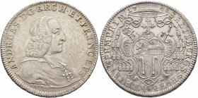 AUSTRIA. Salzburg, Erzbistum. Andreas Jakob von Dietrichstein, 1747-1753. Taler 1748 (Silver, 42 mm, 29.13 g, 12 h). ANDREAS D G ARCH ET PRINCEPS Bust...