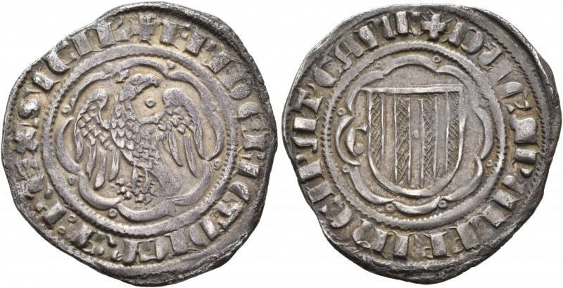 ITALY. Sicilia (Regno). Federico II, 1296-1337. Pierreale (Silver, 25 mm, 3.13 g...