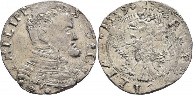 ITALY. Sicilia (Regno). Filippo II di Spagna, 1554-1598. 4 Tari 1559 (Silver, 32...