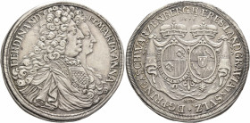 AUSTRIA. Schwarzenberg. Ferdinand Wilhelm Eusebius, 1683-1703. Taler 1696 (Silver, 47 mm, 29.00 g, 12 h), on his wedding with Maria Anna of Sulz, Krem...