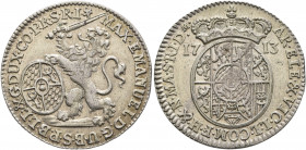 BELGIUM. Namur. Maximilian Emanuel, 1711-1714. Escalin 1713 (Silver, 25 mm, 5.23 g, 6 h). MAX EMANUEL D G U B S P B L L &amp; G DUX CO P R S R I (lion...