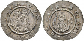 BOHEMIA. Premysl II Otakar, 1253-1278. Denar (Silver, 17 mm, 0.69 g, 3 h), Prague. ✠DVX VLADISLAVS Duke Vladislaus seated left, holding sword in his l...