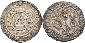 BOHEMIA. Johann I von Luxemburg, 1310-1346. Prager Groschen (Silver, 28 mm, 3.78 g, 2 h). Inner legend: ✠IOhANNES PRIMVS; outer legend: ✠DEI GRATIA RE...