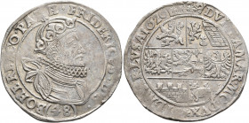 BOHEMIA. Frederick V of the Palatinate, 1619-1620. 48 Kreuzer (Silver, 35 mm, 15.00 g, 12 h), Kuttenberg, 1620. FRIDERICVS D G BOHE REX CO PA RH Cuira...