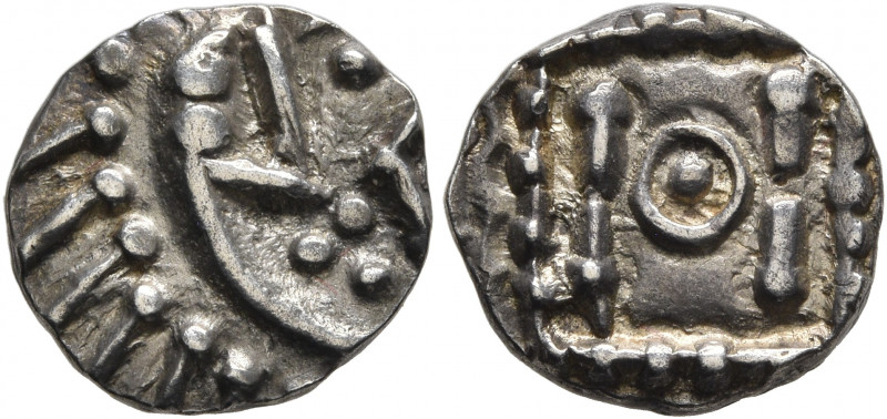 BRITISH, Anglo-Saxon. Early Period. After 600. Sceatt (Silver, 12 mm, 1.24 g). P...