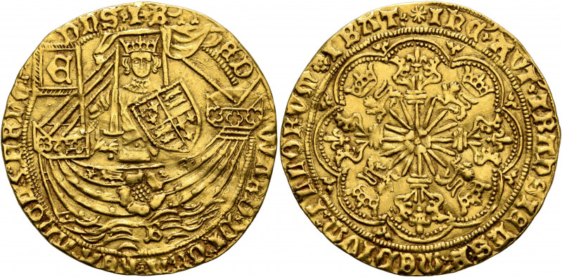 BRITISH, York. Edward IV, first reign, 1461-1470. Ryal (Gold, 34 mm, 7.68 g, 10 ...