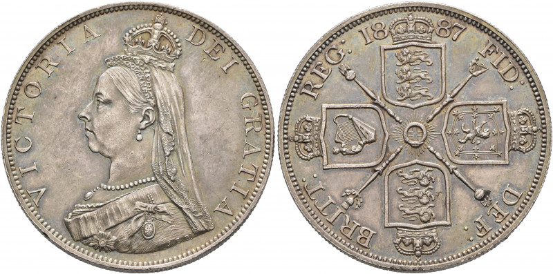 BRITISH, Hanover. Victoria, 1837-1901. Double Florin 1887 (Silver, 35 mm, 22.65 ...