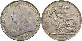 BRITISH, Hanover. Victoria, 1837-1901. Crown 1896 (Silver, 38 mm, 28.24 g, 12 h) VICTORIA DEI GRA BRITT REGINA FID DEF IND IMP Old bust of Victoria to...
