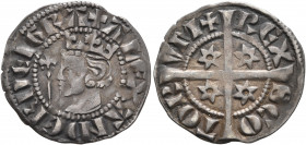 BRITISH, Scotland. Alexander III, 1249-1286. Penny (Silver, 19 mm, 1.42 g, 6 h). ✠ALEXANDER DEI GRA Crowned head of Alexander III to left, lis-tipped ...