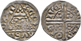 BRITISH, Ireland. Henry III, 1216-1272. Penny (Silver, 18 mm, 1.49 g, 1 h), Dublin. hENRICVS REX III Crowned head of Henry III facing in triangle betw...