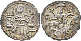 BULGARIA. Second Empire. Mihail Asen III, 1323–1330. Gros (Silver, 22 mm, 1.78 g, 6 h), Turnovo. Christ Pantokrator seated facing on throne, raising h...