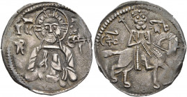 SERBIA. Stefan Uros IV Dusan, as Tsar, 1345-1355. Gros (Silver, 20 mm, 1.48 g, 1 h). IC - XC Nimbate bust of Christ facing, raising his right hand in ...