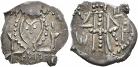 BULGARIA. Second Empire. Ivan Sisman, 1371–1395. Asper (Silver, 15 mm, 0.53 g, 6 h). Bust of Virgin Mary facing. Rev. Ivan Sisman standing facing, hol...