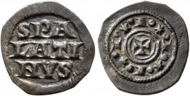 CROATIA, Adriatic Coastal Cities. Split (Spalato). Late 13th century. Bagattino (Silver, 12 mm, 0.33 g), Split. SPA/LATI/NVS in three lines. Rev. Smal...