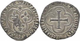 FRANCE, Royal. Louis XI le Prudent (the Prudent), 1461-1483. Blanc au soleil (Silver, 26 mm, 2.93 g, 4 h), Tours. (Crown) LVDOVICVS FRANCORV' REX (min...
